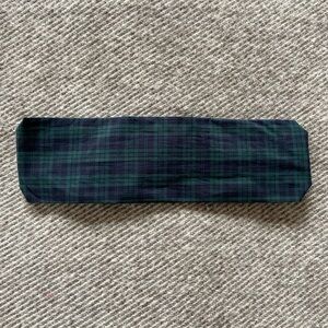 A Bronze Age black watch plaid cotton headband